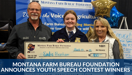 Montana Farm Bureau Foundation announces Youth Speech Contest winners 
