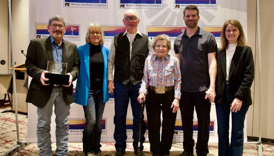 Thomas Herefords receives Montana Leopold Conservation Award during Montana Farm Bureau Convention