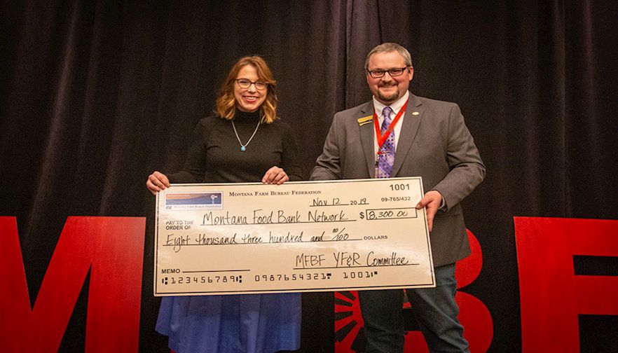 Young farmers and ranchers donate $8300 to the Montana Food Bank Network