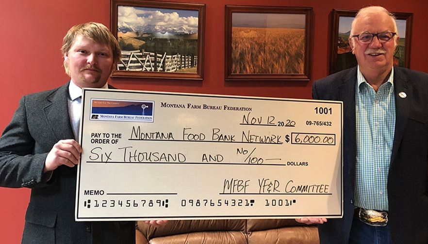 Young Farmers and Ranchers donate $6000 to the Montana Food Bank Network